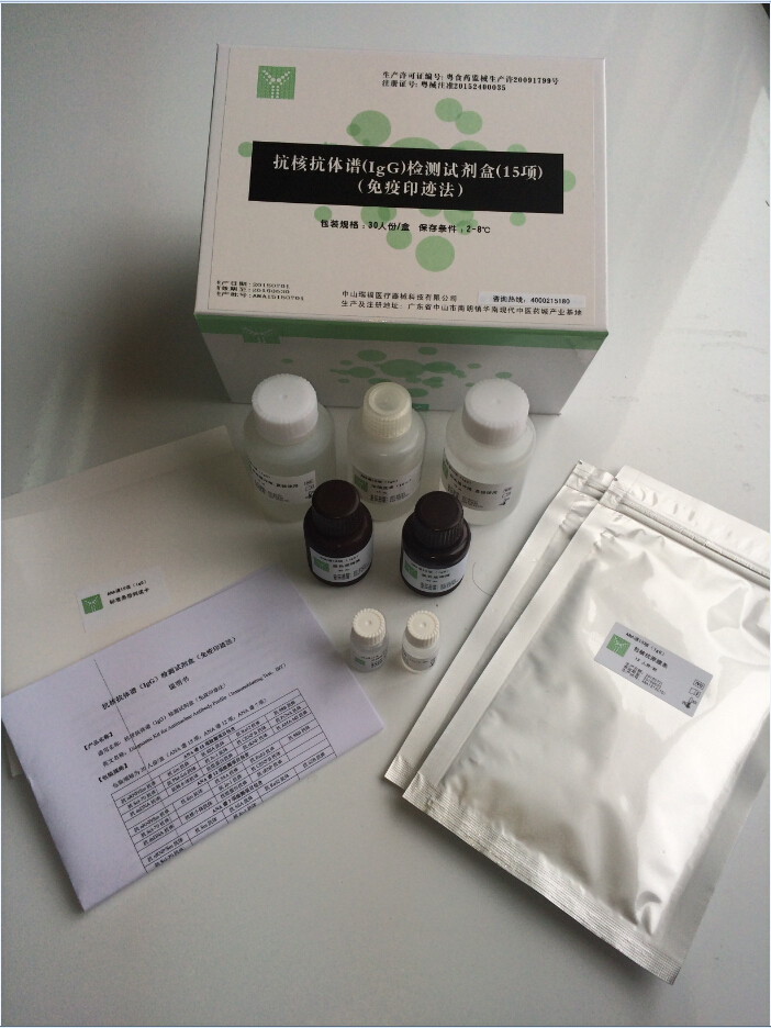 【中山瑞福】抗核抗体谱（IgG）检测试剂盒（免疫印迹法）-15项